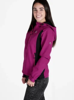 Athl Dpt Giacca da donna impermeabile bicolore con cappuccio e interno in pile