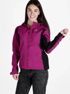 Athl Dpt Giacca da donna impermeabile bicolore con cappuccio e interno in pile