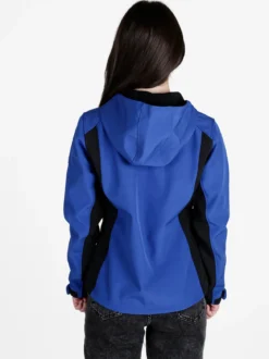 Athl Dpt Giacca da donna impermeabile bicolore con cappuccio e interno in pile