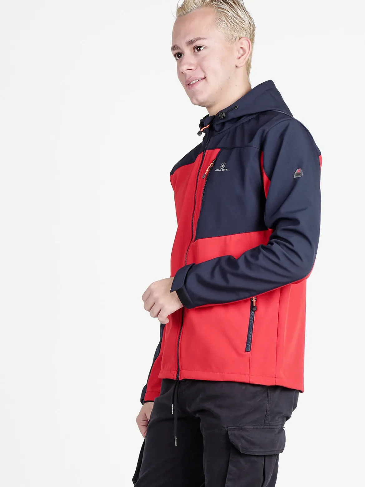 Athl Dpt Giacca sportiva da uomo impermeabile con cappuccio e interno in pile
