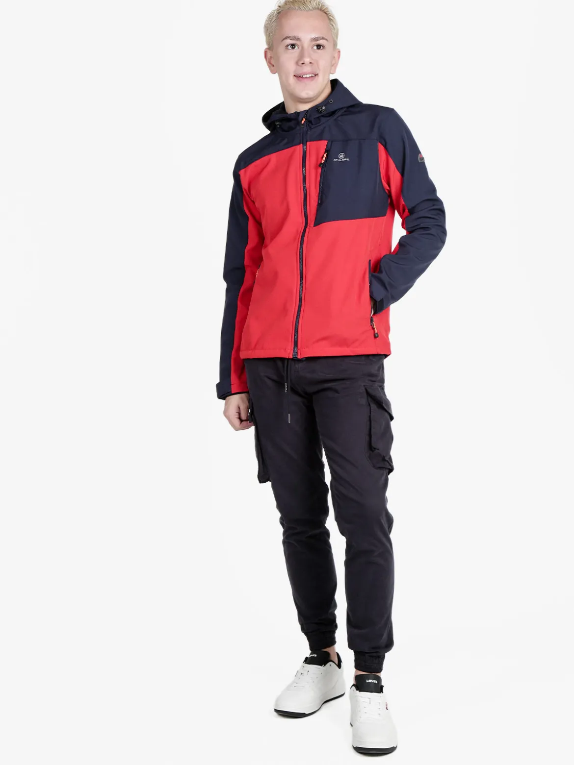 Athl Dpt Giacca sportiva da uomo impermeabile con cappuccio e interno in pile