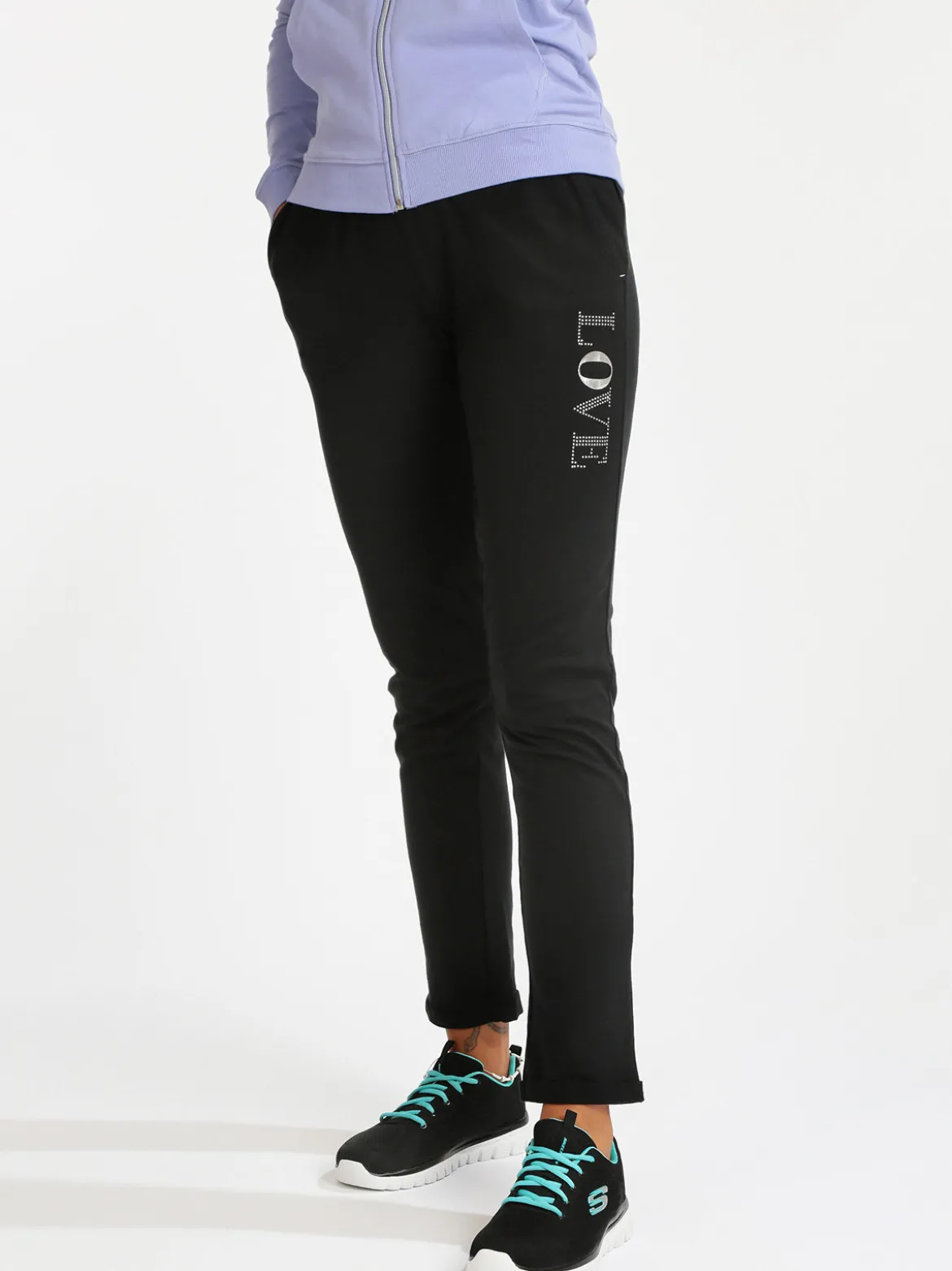 Athl Dpt Pantaloni sportivi in felpa donna con strass