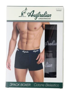 Australian Confezione da 3 boxer uomo in cotone - assortito