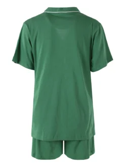 Australian Pigiama corto da donna aperto in cotone - verde