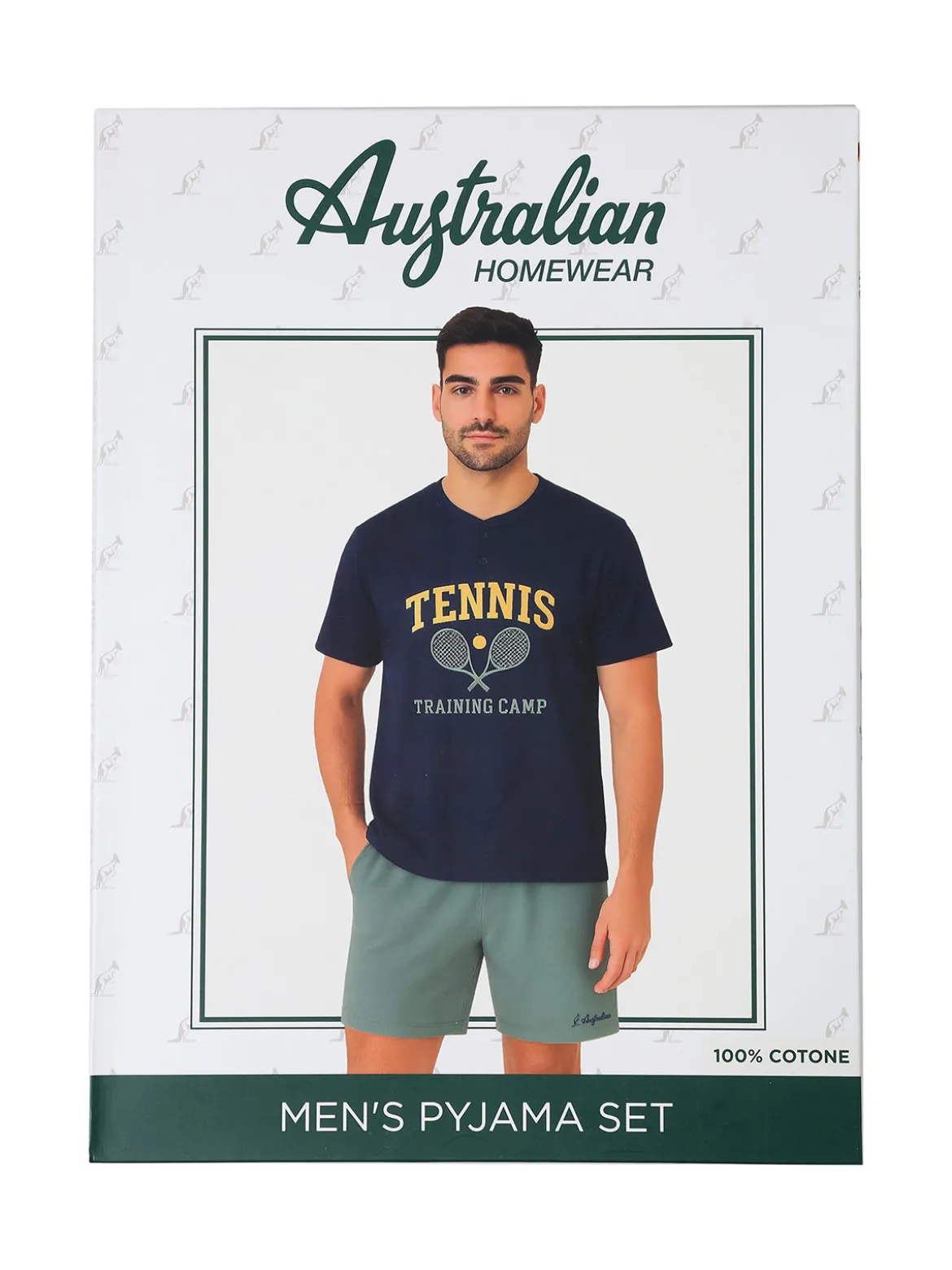 Australian Pigiama corto da uomo in cotone - blu
