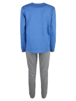 Australian Pigiama lungo da donna in cotone interlock con stampe - blu