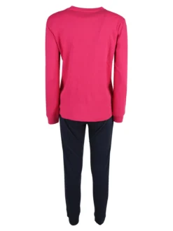 Australian Pigiama lungo da donna in cotone interlock - fucsia