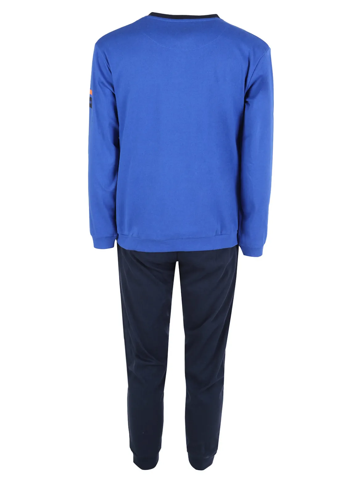Australian Pigiama lungo da uomo in misto cotone interlock - blu