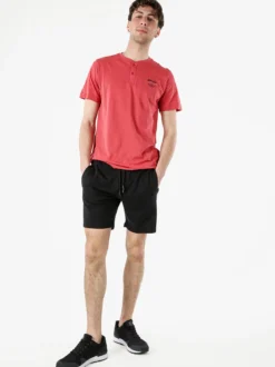 Baci & Abbracci Bermuda da uomo in cotone con coulisse - nero