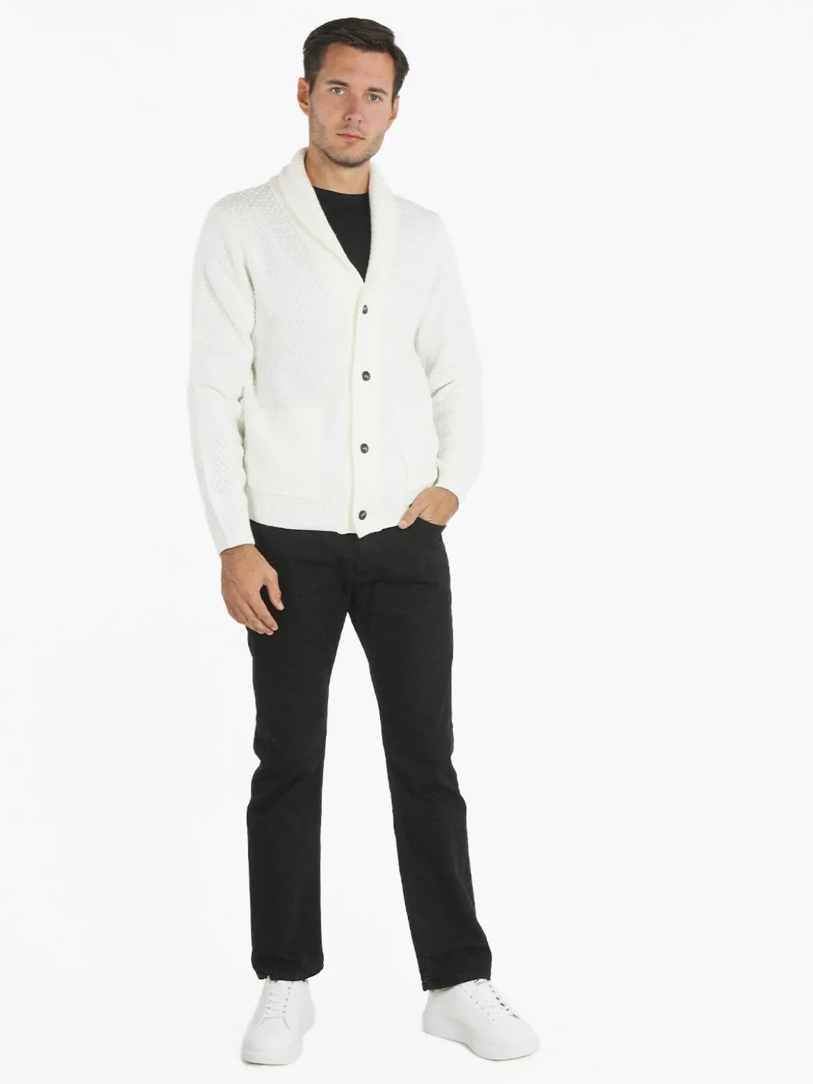 Baci & Abbracci Cardigan uomo in maglia a trecce