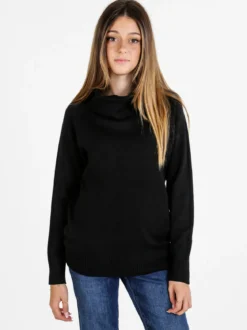 Baci & Abbracci Maglia dolcevita donna in tinta unita - nero
