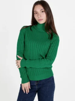 Baci & Abbracci Maglione dolcevita da donna a trecce