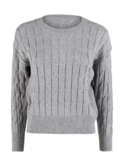 Baci & Abbracci Maglione donna a trecce - grigio