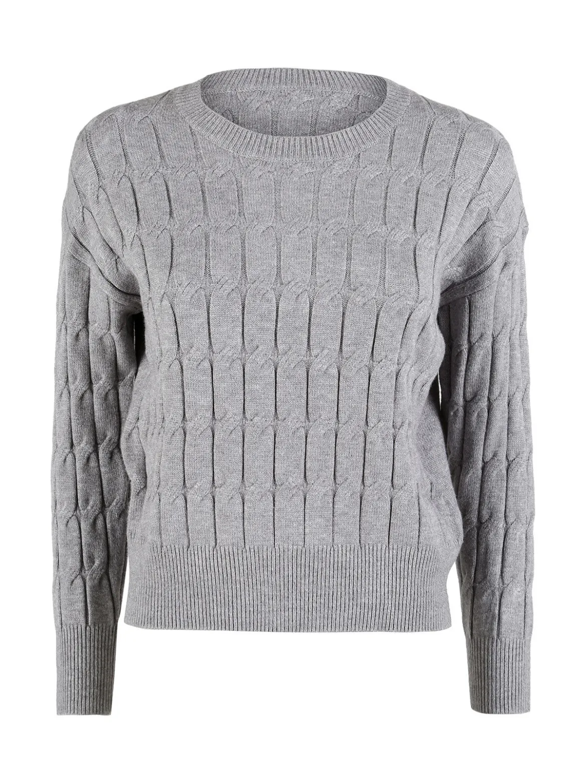 Baci & Abbracci Maglione donna a trecce - grigio