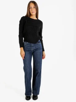 Baci & Abbracci Maglione donna a trecce - nero