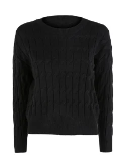 Baci & Abbracci Maglione donna a trecce - nero