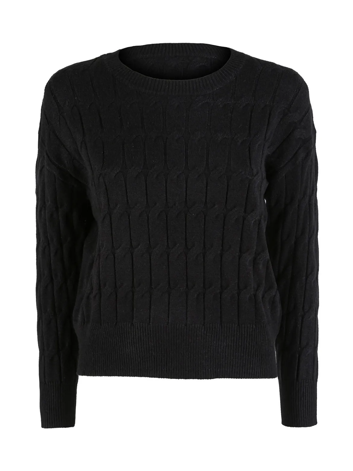 Baci & Abbracci Maglione donna a trecce - nero