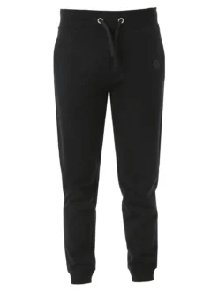 Baci & Abbracci Pantaloni tuta da uomo in cotone con coulisse e polsini - nero