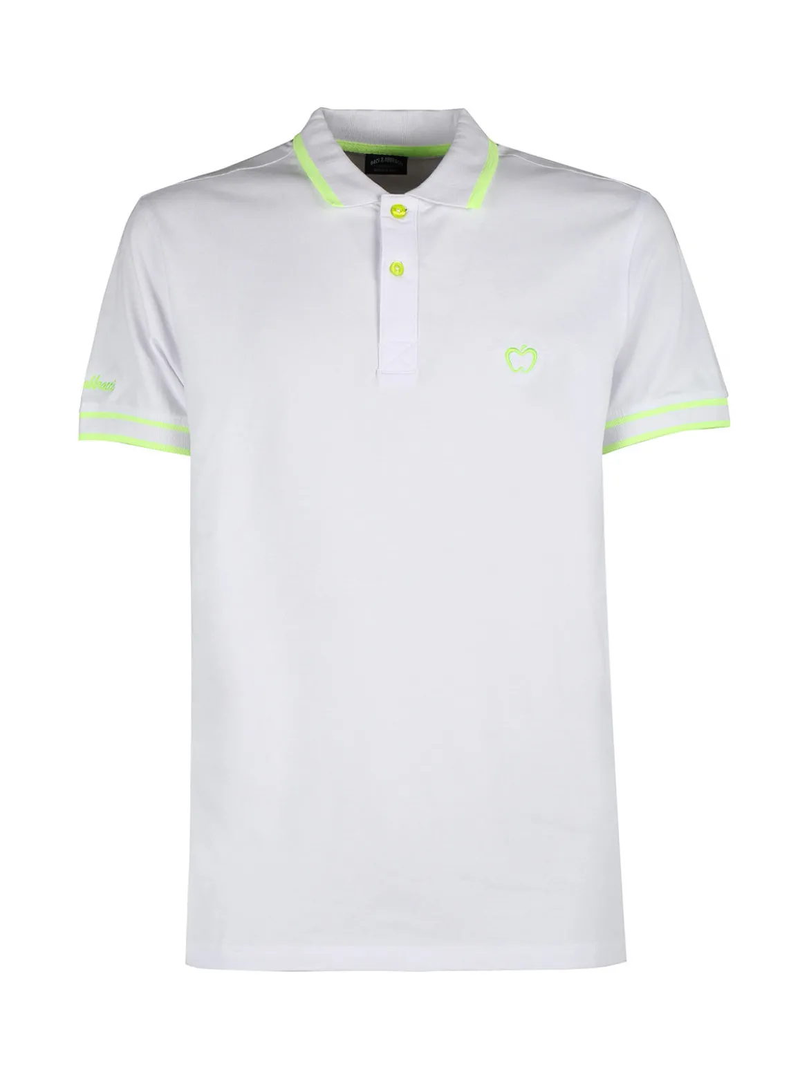 Baci & Abbracci Polo da uomo fluo a maniche corte in cotone