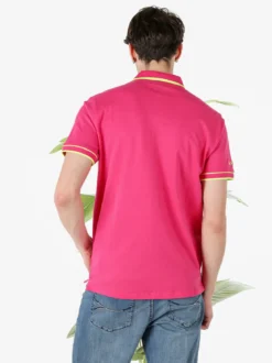 Baci & Abbracci Polo uomo manica corta con scritta - fucsia