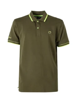 Baci & Abbracci Polo uomo manica corta con scritta - oliva