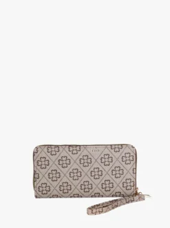 Baci & Abbracci Portafoglio rettangolare da donna con doppia zip - marrone