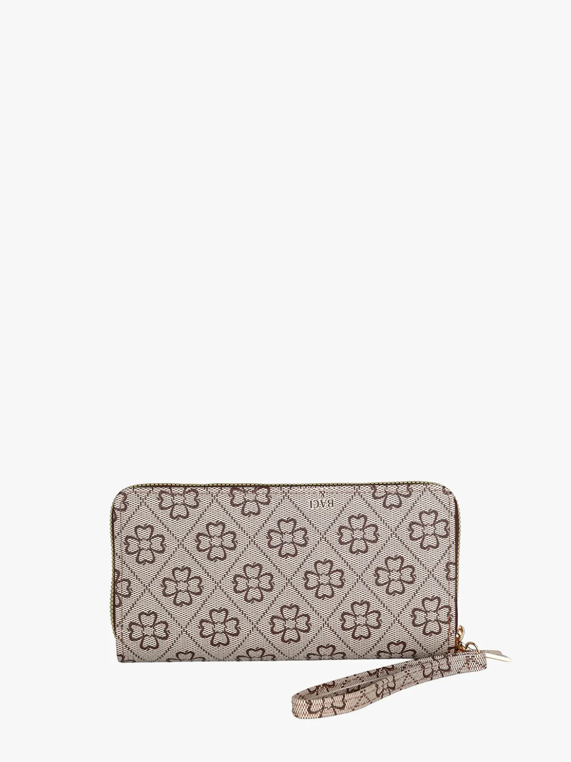 Baci & Abbracci Portafoglio rettangolare da donna con doppia zip - marrone