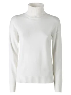 Baci & Abbracci Pullover donna dolcevita in maglia - bianco