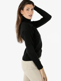 Baci & Abbracci Pullover donna dolcevita in maglia - nero