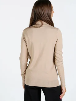 Baci & Abbracci Pullover donna lupetto in maglia - beige