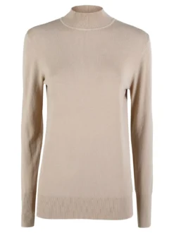Baci & Abbracci Pullover donna lupetto in maglia - beige
