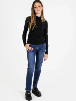 Baci & Abbracci Pullover donna lupetto in maglia - nero