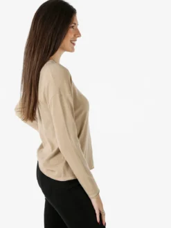 Baci & Abbracci Pullover girocollo da donna in maglia tinta unita - beige