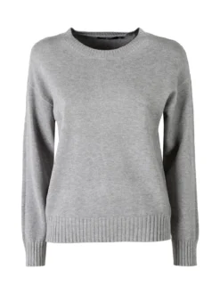 Baci & Abbracci Pullover girocollo da donna in maglia tinta unita - grigio