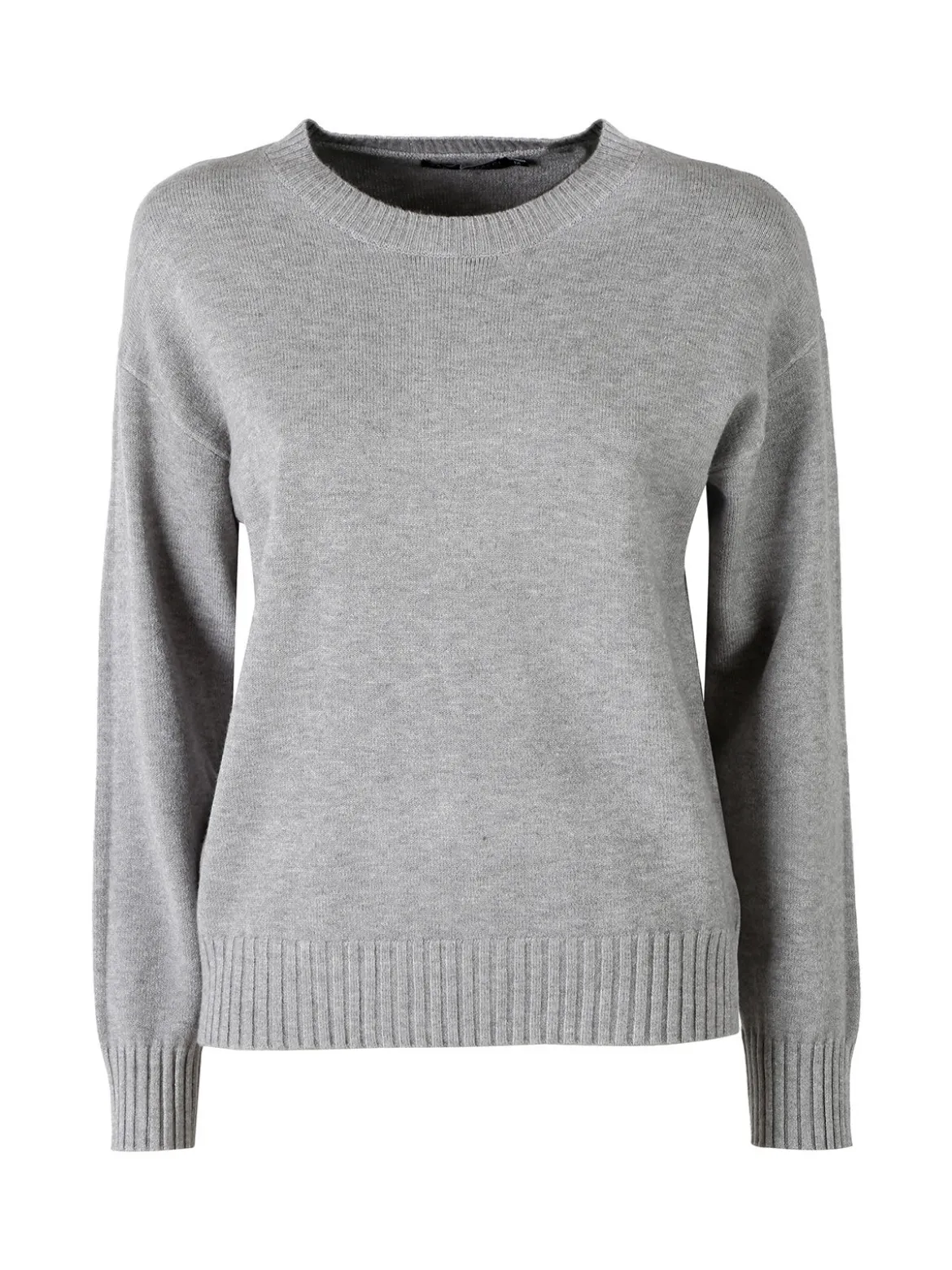 Baci & Abbracci Pullover girocollo da donna in maglia tinta unita - grigio