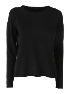 Baci & Abbracci Pullover girocollo da donna in maglia tinta unita - nero