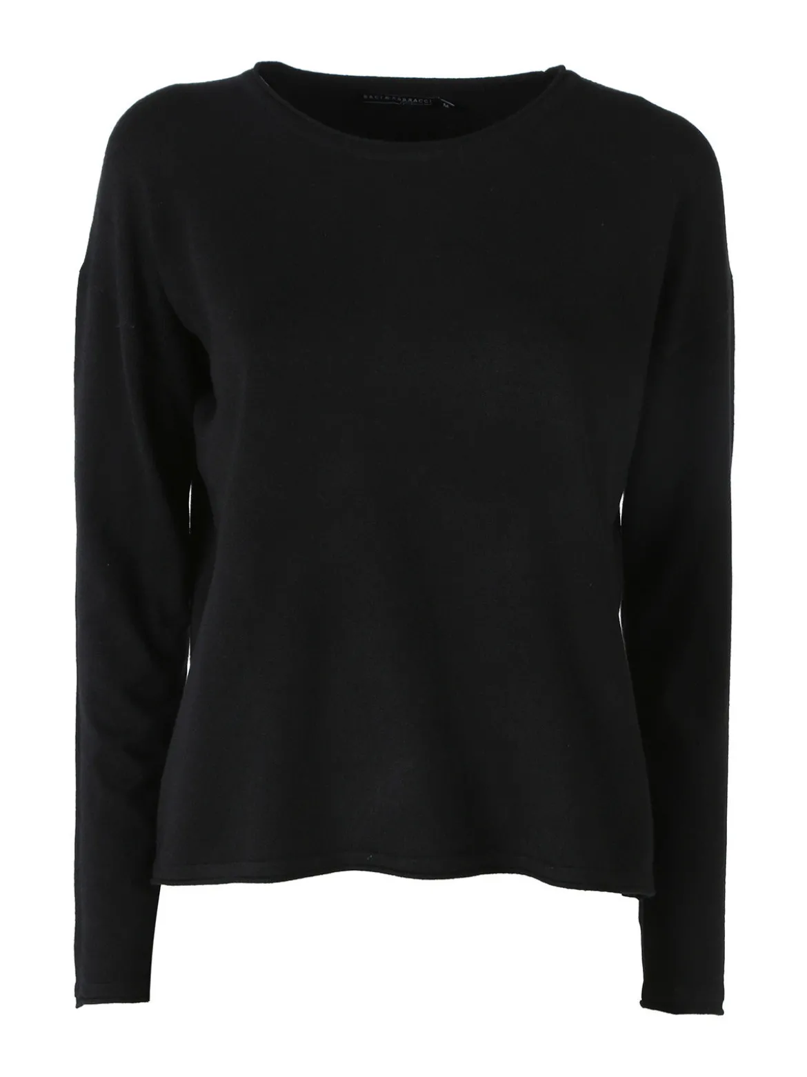 Baci & Abbracci Pullover girocollo da donna in maglia tinta unita - nero