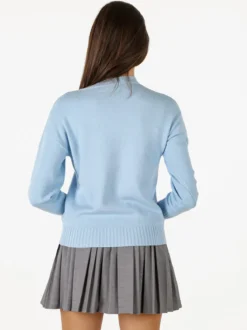 Baci & Abbracci Pullover girocollo da donna in maglia tinta unita - azzurro