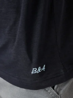 Baci & Abbracci T-shirt da uomo in cotone con bottoncini - blu scuro