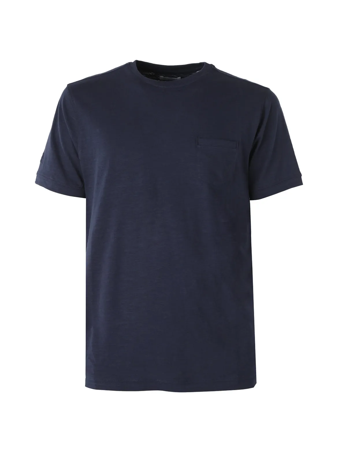 Baci & Abbracci T-shirt girocollo in cotone da uomo con taschino - blu scuro