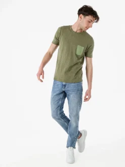 Bad Boys T-shirt da uomo in maglia con taschino - militare