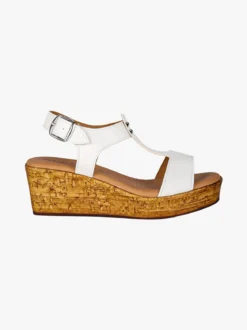 Baia Delle Zagare Sandali donna con zeppa e plateau e dettaglio borchie - bianco