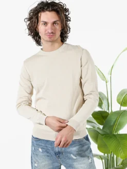 Baker'S Pullover girocollo da uomo in cotone - beige