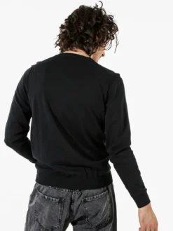 Baker'S Pullover girocollo da uomo in cotone - nero