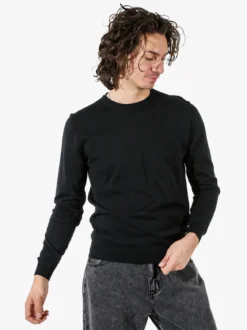Baker'S Pullover girocollo da uomo in cotone - nero