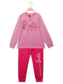 Barbie Pigiama lungo da bambina in cotone interlock
