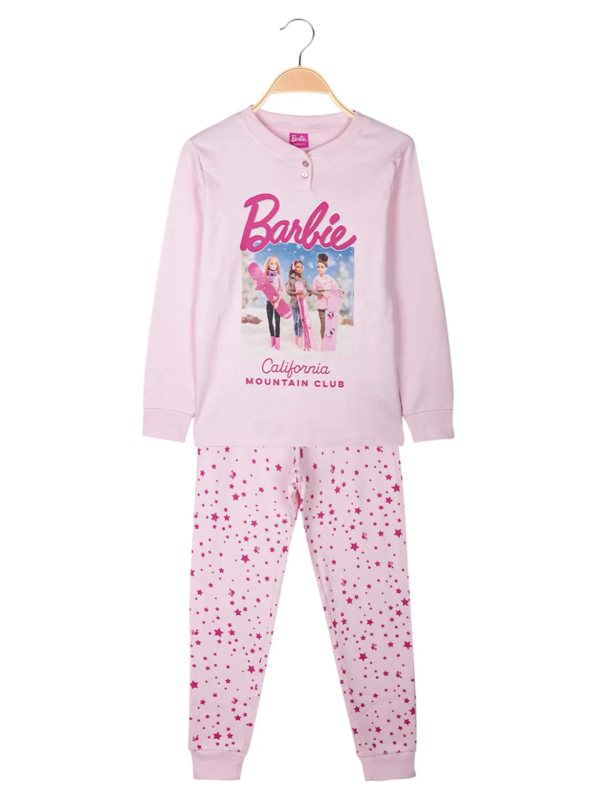 Barbie Pigiama lungo da bambina in cotone interlock