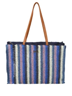 Basile Borsa da mare in paglia colorata