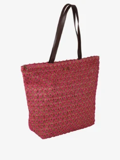 Basile Borsa da mare in paglia con dettagli in lurex