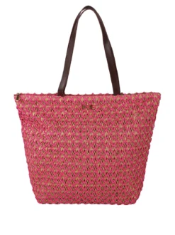 Basile Borsa da mare in paglia con dettagli in lurex